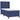 Pat box spring cu saltea, albastru, 90x200 cm, textil