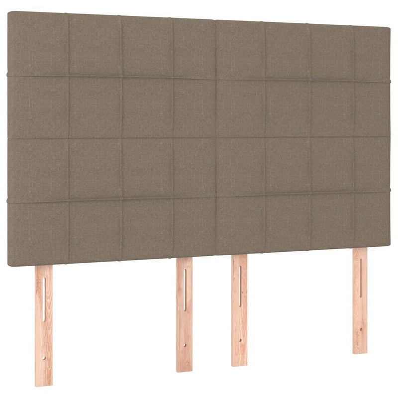 Pat box spring cu saltea, gri taupe, 140x200 cm, textil