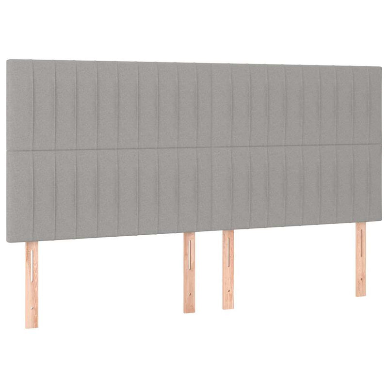 Pat box spring cu saltea, gri deschis, 200x200 cm, textil