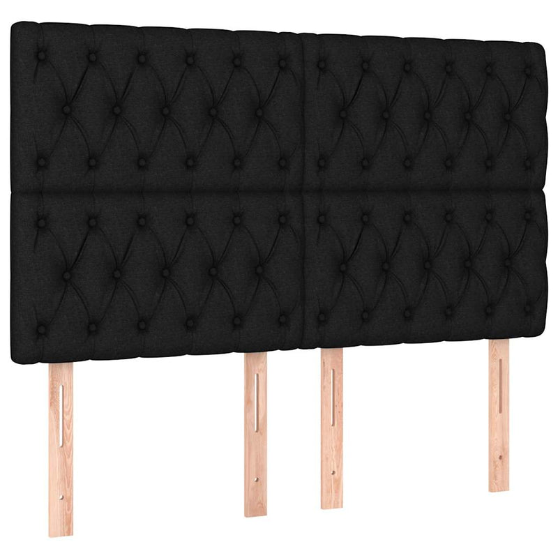 Pat box spring cu saltea, negru, 140x200 cm, textil