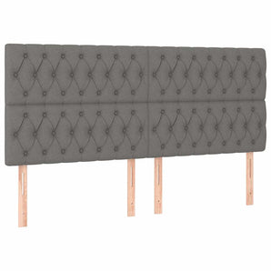 Pat box spring cu saltea, gri închis, 200x200 cm, textil