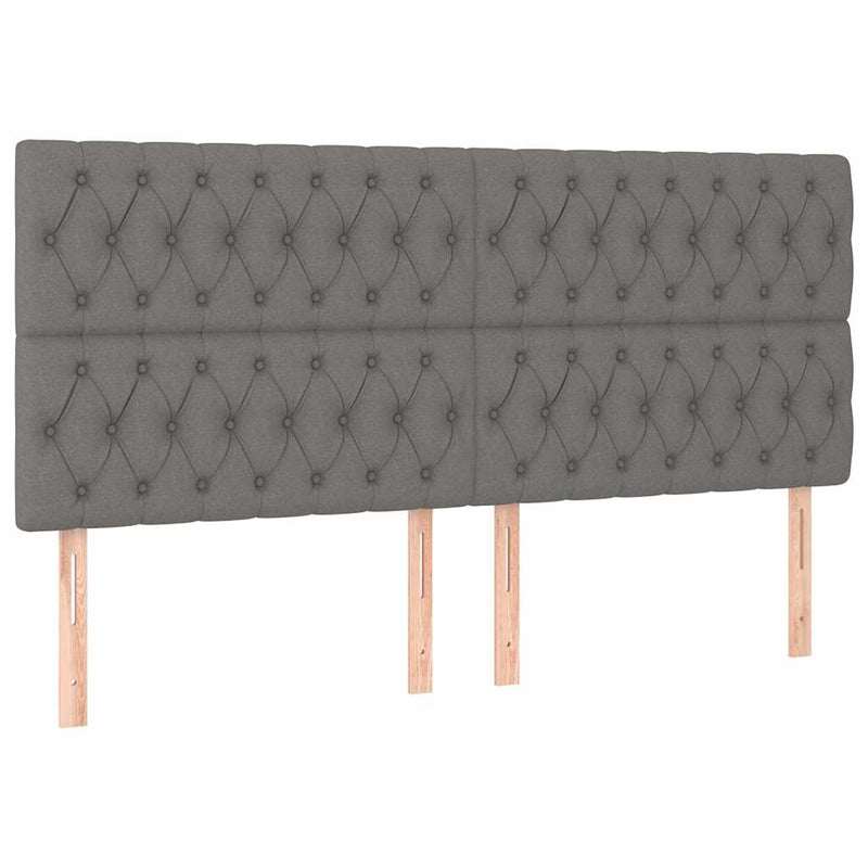 Pat box spring cu saltea, gri închis, 200x200 cm, textil