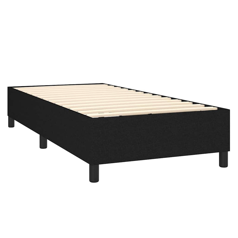 Pat box spring cu saltea, negru, 90x190 cm, textil