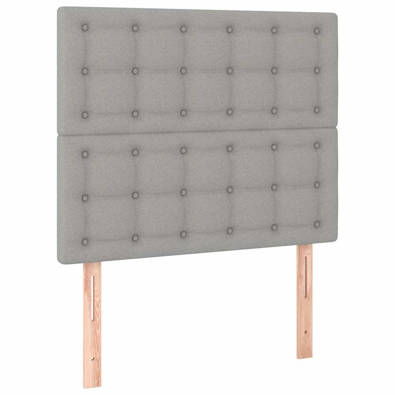 Pat box spring cu saltea, gri deschis, 100x200 cm, textil