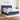 Pat box spring cu saltea, albastru, 180x200 cm, material textil