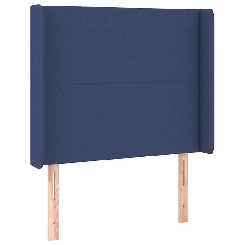 Pat box spring cu saltea, albastru, 80x200 cm, textil