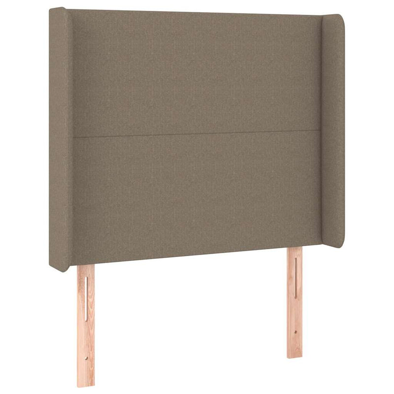 Pat box spring cu saltea, gri taupe, 90x200 cm, textil