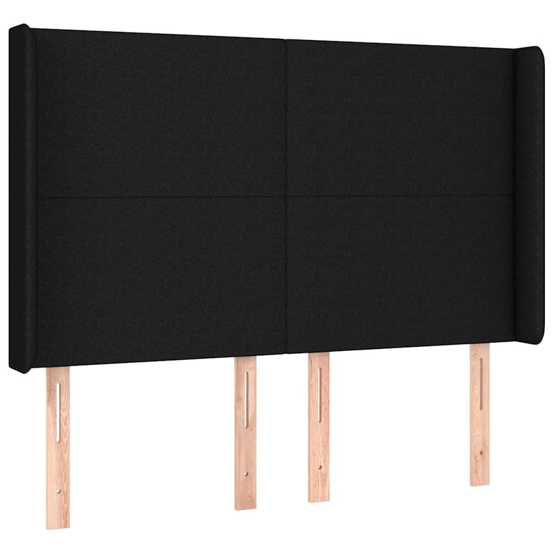 Pat box spring cu saltea, negru, 140x190 cm, textil