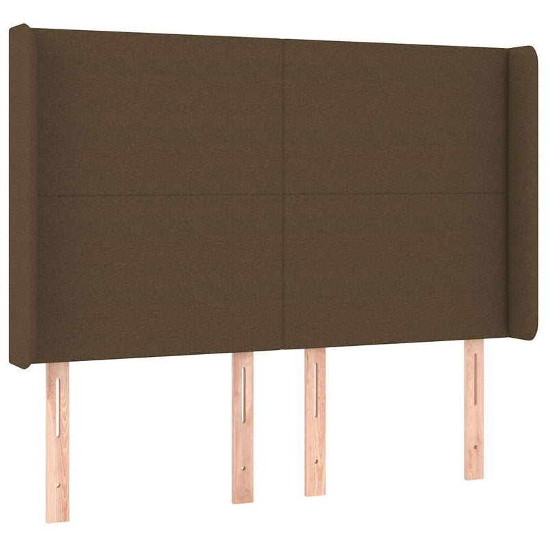 Pat box spring cu saltea, maro închis, 140x200 cm, textil