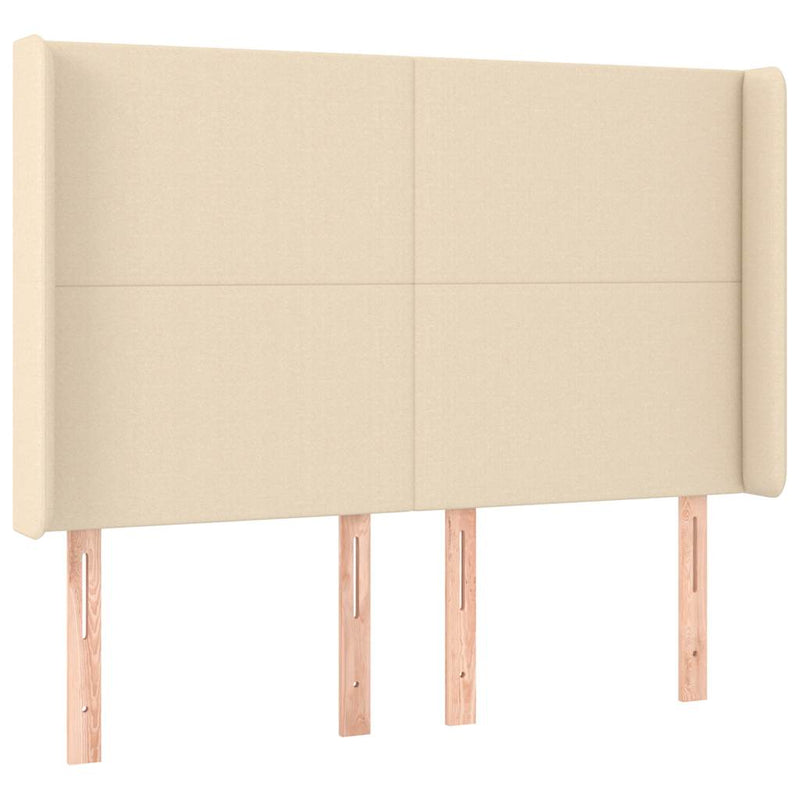 Pat box spring cu saltea, crem, 140x200 cm, textil