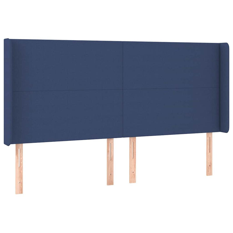 Pat box spring cu saltea, albastru, 180x200 cm, material textil