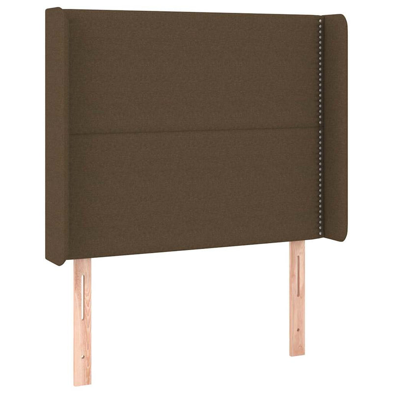 Pat box spring cu saltea, maro închis, 90x190 cm, textil