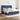 Pat box spring cu saltea, albastru, 180x200 cm, material textil