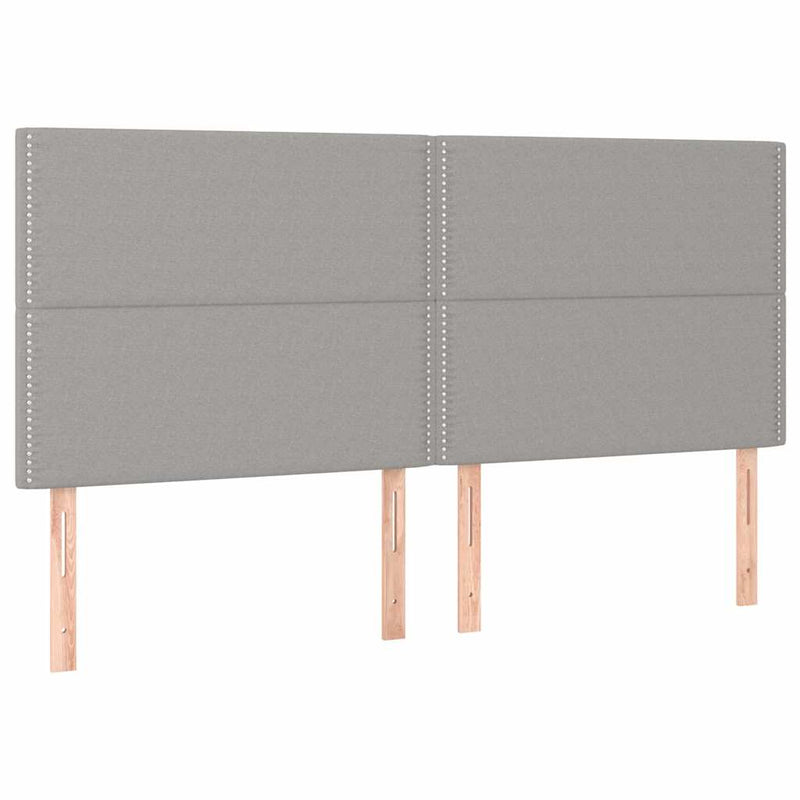 Pat box spring cu saltea, gri deschis, 200x200 cm, textil