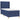 Pat box spring cu saltea, albastru, 90x200 cm, textil