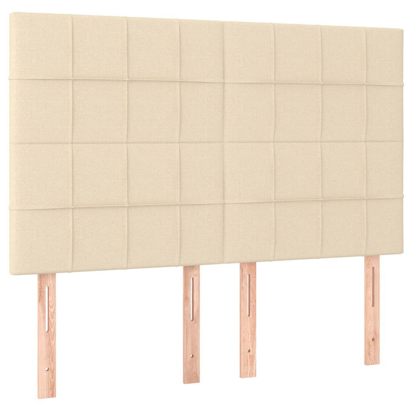 Pat box spring cu saltea, crem, 140x200 cm, textil