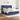 Pat continental cu saltea, albastru, 160x200cm, material textil