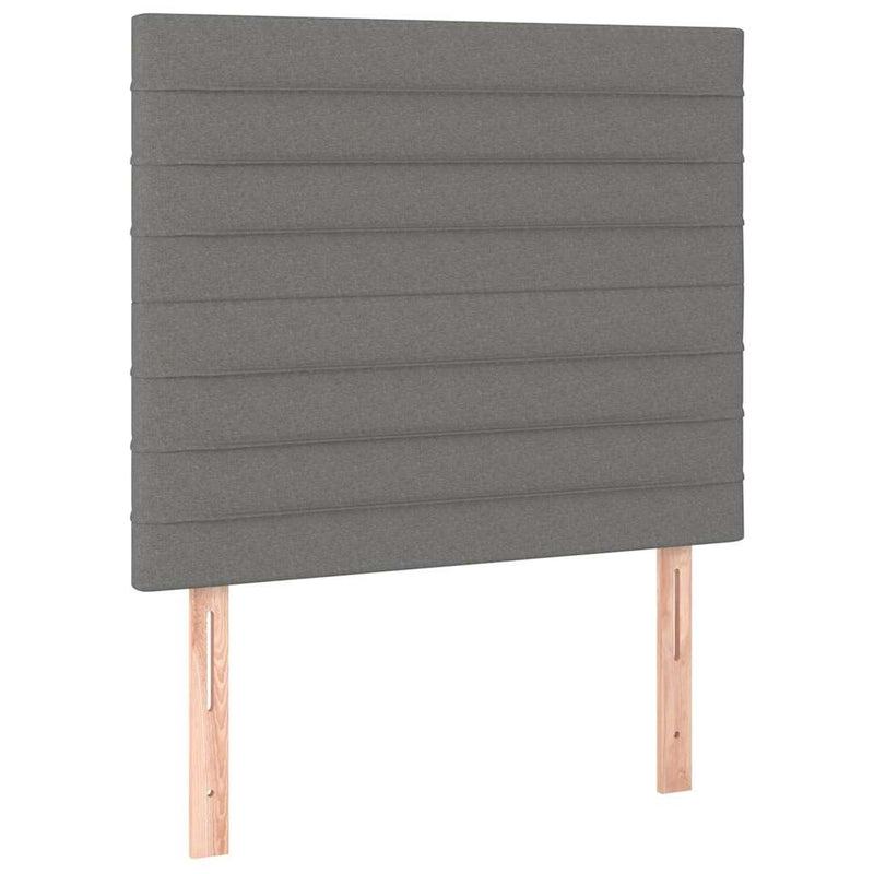 Pat box spring cu saltea, gri închis, 80x200 cm, textil