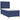 Pat box spring cu saltea, albastru, 100x200 cm, textil