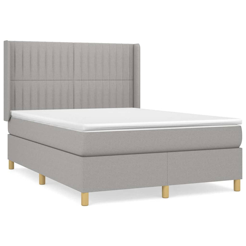 Pat continental, gri deschis, 140x200 cm, material textil