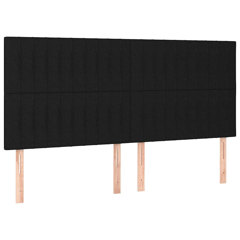 Pat box spring cu saltea, negru, 160x200 cm, textil