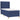 Pat box spring cu saltea, albastru, 90x190 cm, textil
