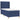 Pat box spring cu saltea, albastru, 100x200 cm, textil