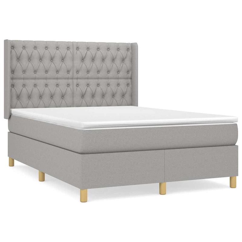 Pat continental, gri deschis, 140x200 cm, material textil