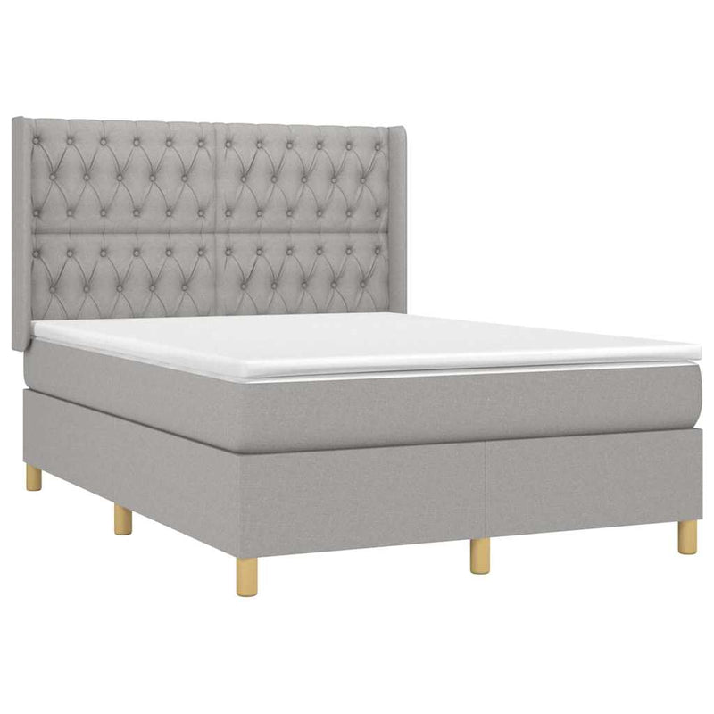 Pat continental, gri deschis, 140x200 cm, material textil
