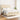 Pat continental cu saltea, crem, 140x200 cm, material textil