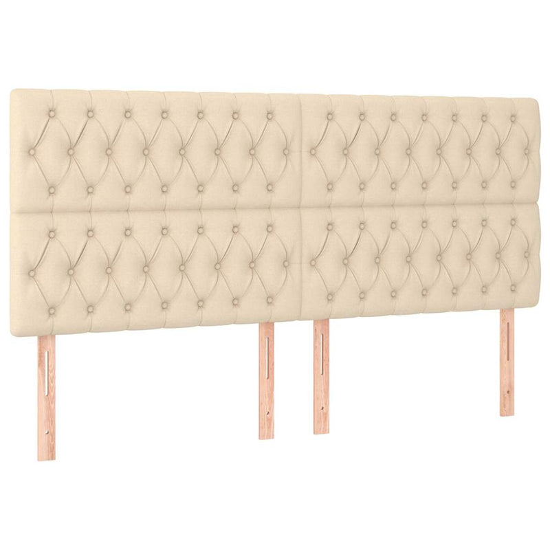 Pat box spring cu saltea, crem, 200x200 cm, textil