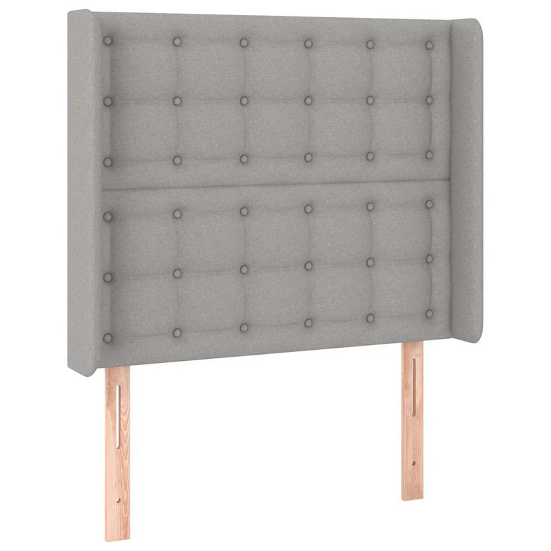 Pat box spring cu saltea, gri deschis, 90x200 cm, textil