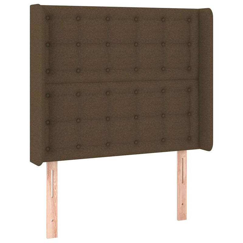Pat box spring cu saltea, maro închis, 100x200 cm, textil