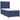 Pat box spring cu saltea, albastru, 100x200 cm, textil