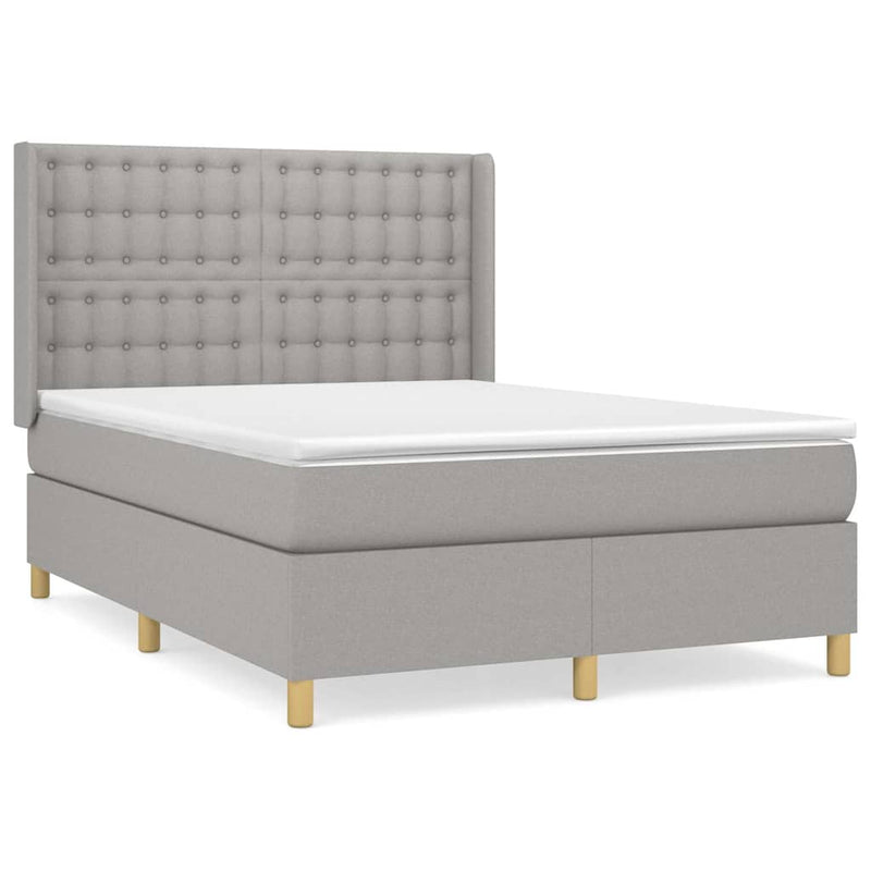 Pat continental, gri deschis, 140x200 cm, material textil