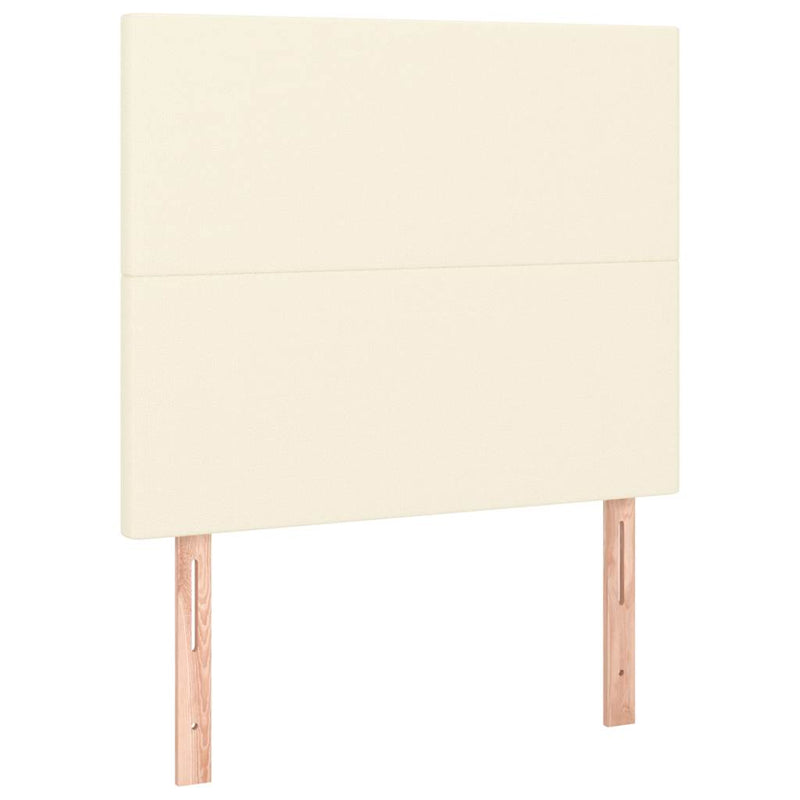 Pat box spring cu saltea, crem, 100x200 cm, piele ecologică