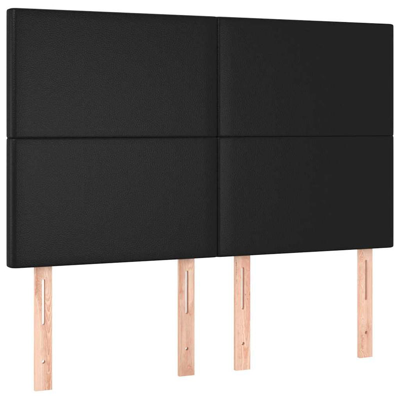 Pat box spring cu saltea, negru, 140x200 cm, piele ecologică