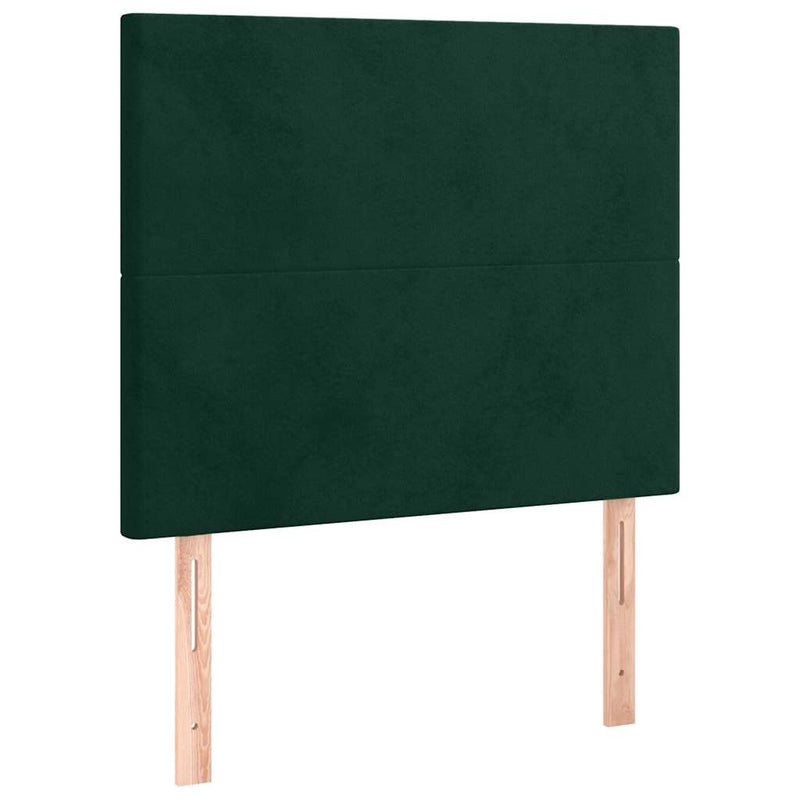 Pat box spring cu saltea, verde închis, 100x200 cm, catifea