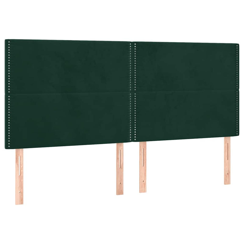 Pat box spring cu saltea, verde închis, 200x200 cm, catifea