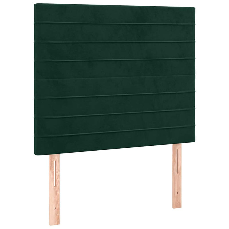 Pat box spring cu saltea, verde închis, 100x200 cm, catifea