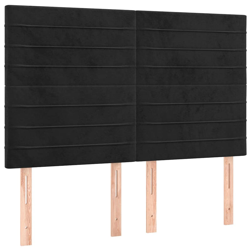 Pat box spring cu saltea, negru, 140x190 cm, catifea