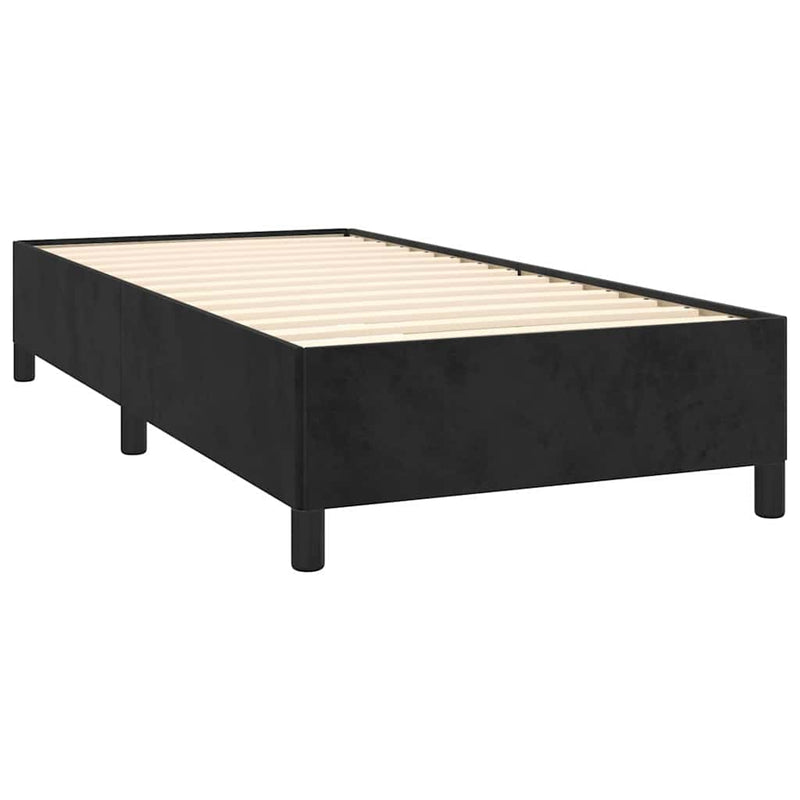 Pat box spring cu saltea, negru, 80x200 cm, catifea