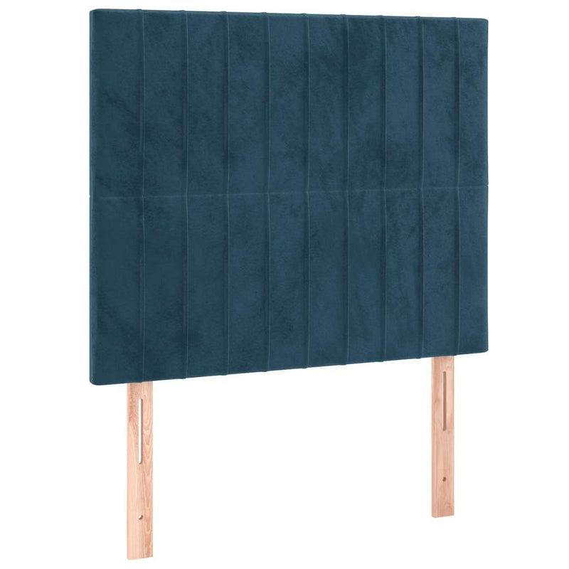 Pat box spring cu saltea, albastru închis, 80x200 cm, catifea