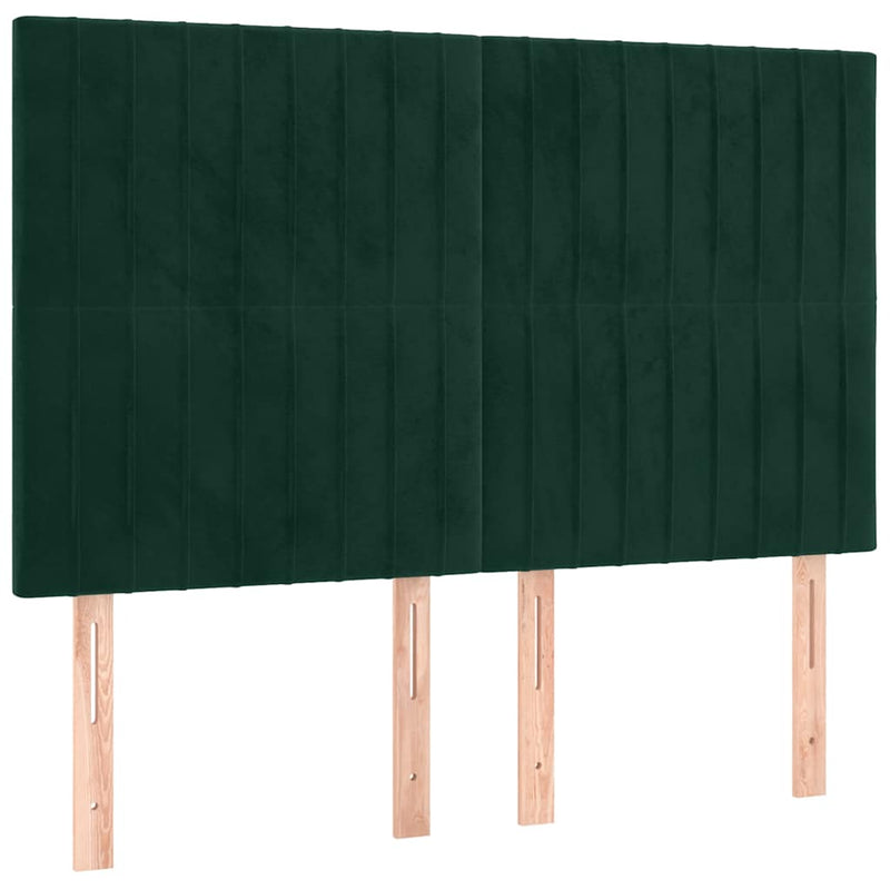 Pat box spring cu saltea, verde închis, 140x200 cm, catifea