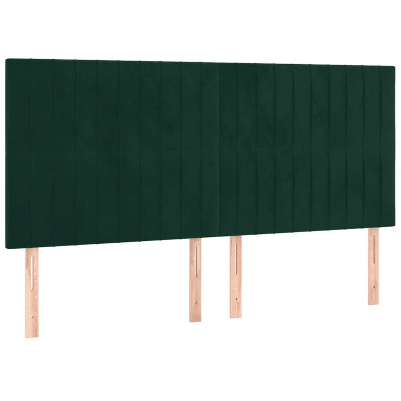 Pat box spring cu saltea, verde închis, 200x200 cm, catifea