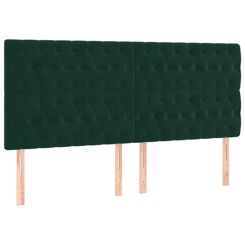 Pat box spring cu saltea, verde închis, 200x200 cm, catifea