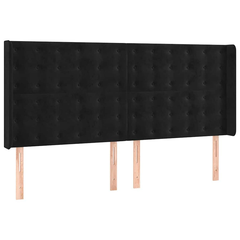 Pat box spring cu saltea, negru, 180x200 cm, catifea