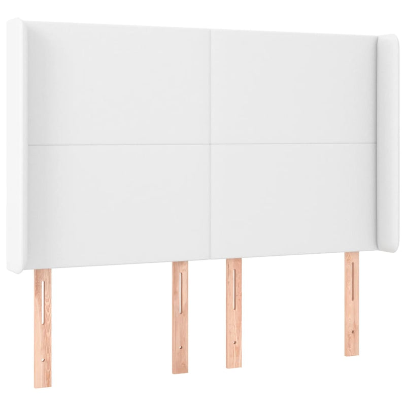Pat cu arcuri, cu saltea și LED, alb, 100x200 cm, piele eco