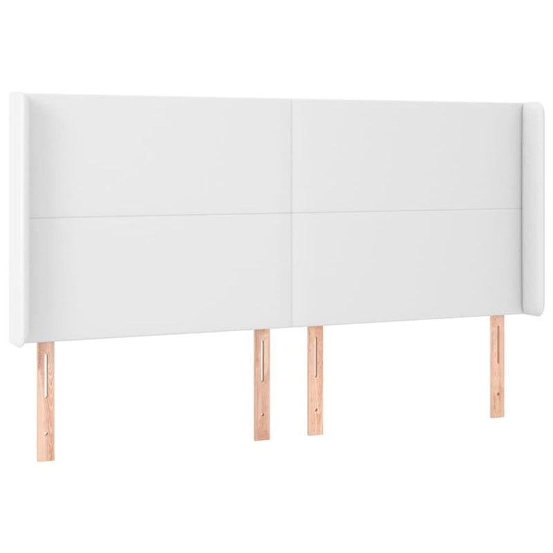 Pat cu arcuri, cu saltea și LED, alb, 200x200 cm, piele eco