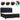 Pat cu arcuri, saltea și LED, negru, 180x200 cm, catifea